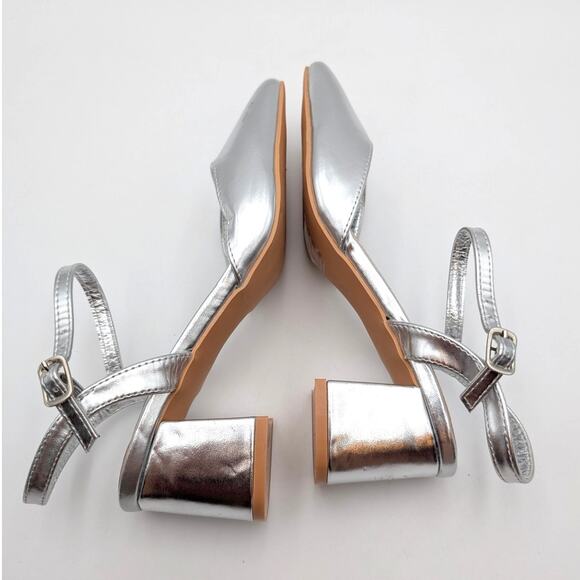 Berness Georgia Heel Pump Adjustable Ankle Strap Women's Silver Size US6.5 EU37 - Picture 11 of 13